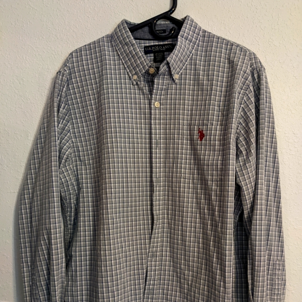 Men's U S. Polo Assn Long Sleeve Button Up Shirt Size XL